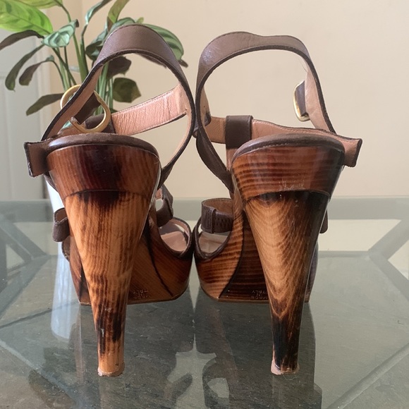 MaxMara Platform Wood Strap Sandals - Picture 7 of 10
